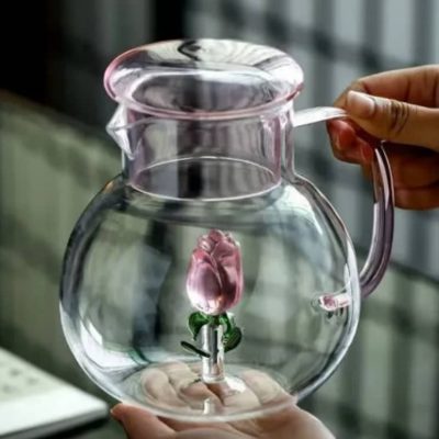 پارچ پیرکس گل رز وارداتی کد VT5727