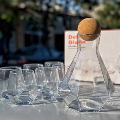 ست تنگ و لیوان چند ضلعی DELI GLASSکد TR502