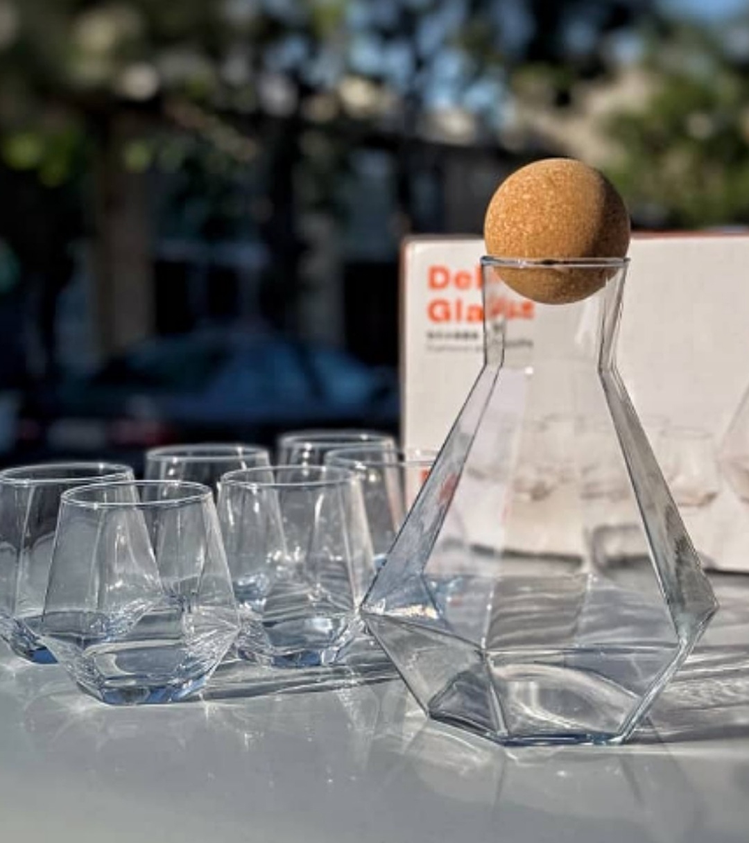 ست تنگ و لیوان چند ضلعی DELI GLASSکد TR502 ست تنگ و لیوان چند ضلعی DELI GLASSکد TR502