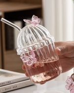 لیوان اسموتی پیرکس نی دار طرح پروانه وارداتی