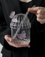 لیوان اسموتی پیرکس نی دار طرح پروانه وارداتی